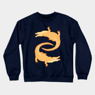 Crocodiles (Navy and Yellow Palette) Crewneck Sweatshirt